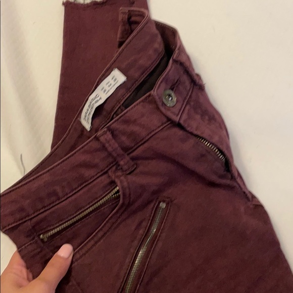 Zara skinny deep maroon jeans size 4 - Picture 4 of 4